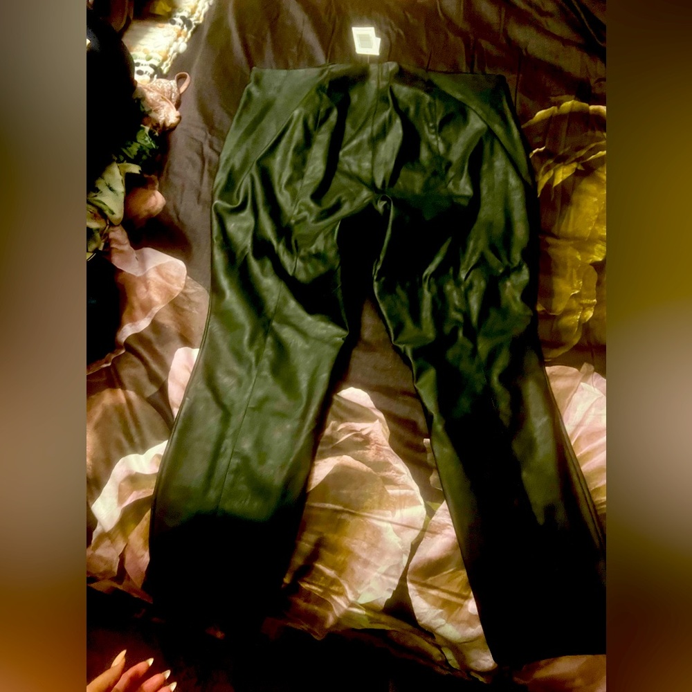 Black leather like pants